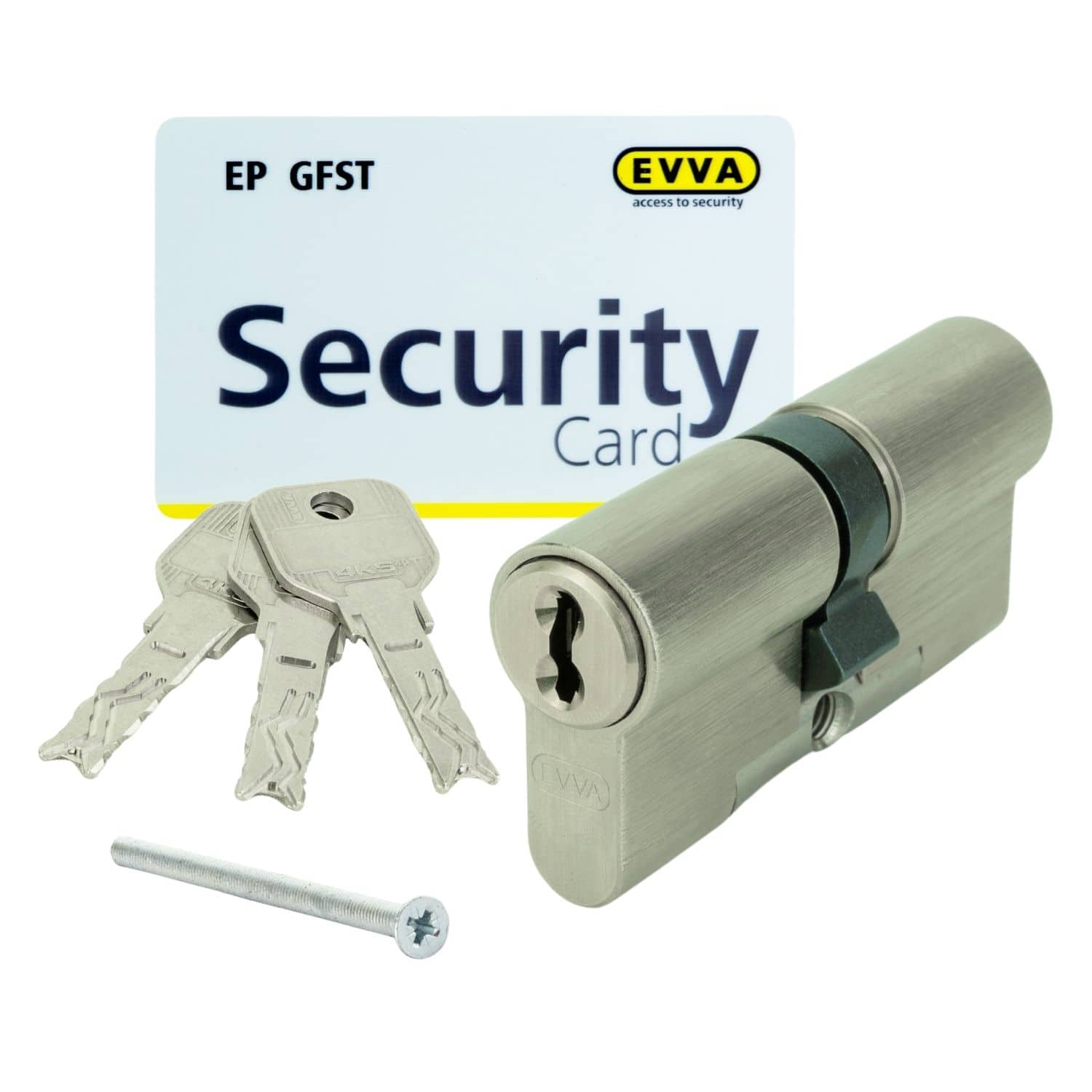 EVVA 4KS Doppelzylinder mit Schlüssel und Sicherheitskarte